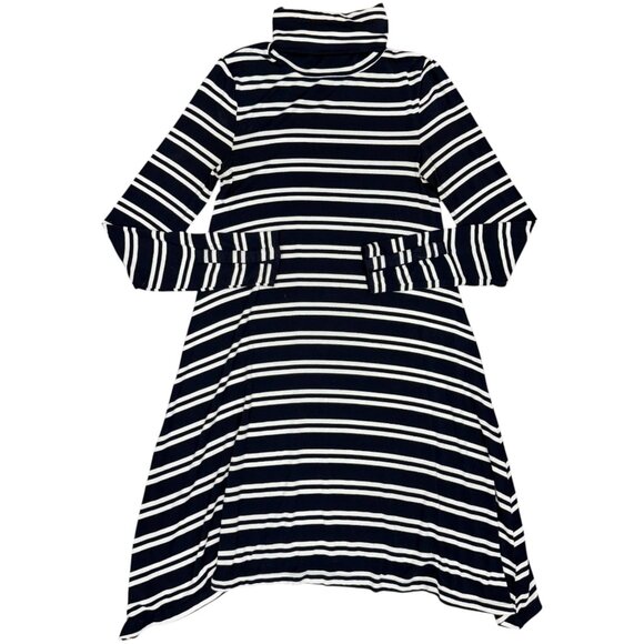 EUC Women's ANTHROPOLOGIE Maeve Striped Turtleneck Dress Navy/White‎ | Size XS - Picture 3 of 8
